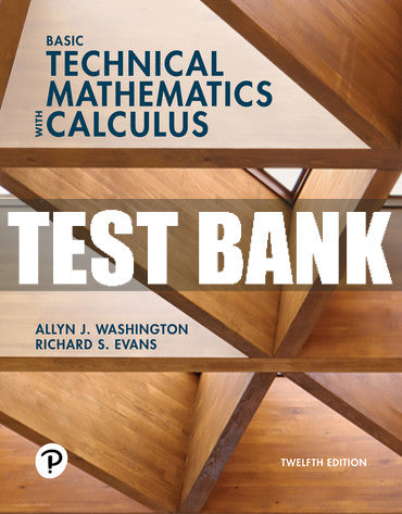 Test Bank Basic Technical Mathematics with Calculus 12th Edition