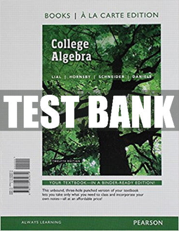 Test Bank College Algebra 12th Edition