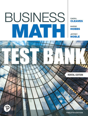 Test Bank Business Math 12th Edition