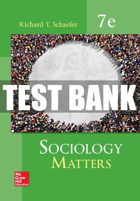 Test Bank Sociology Matters, 7th Edition