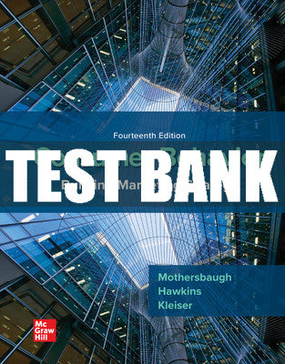 Test Bank Consumer Behavior: Building Marketing Strategy, 14th Edition