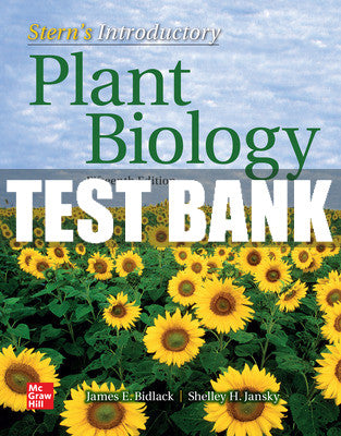 Test Bank Stern's Introductory Plant Biology, 15th Edition