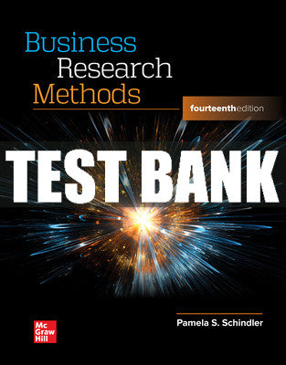Test Bank Business Research Methods, 14th Edition